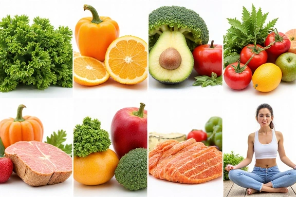 Egészséges ételek és életmód elemek